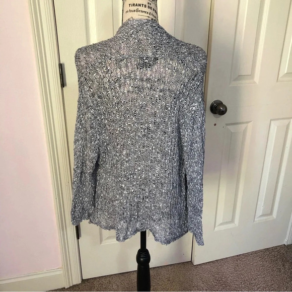 -EILEEN FISHER CLASSIC ELEGANT 100% COTTON OPEN WATERFALL CARDIGAN … - Picture 4 of 5